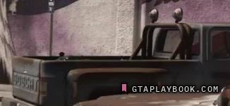 Dark pickup with a bed rack in GTA 6