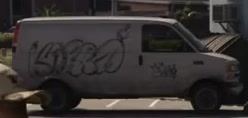White panel van with graffiti in GTA 6