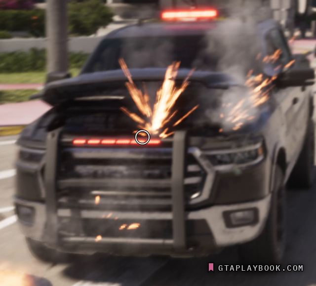 Police pickup with brush guard in GTA 6
