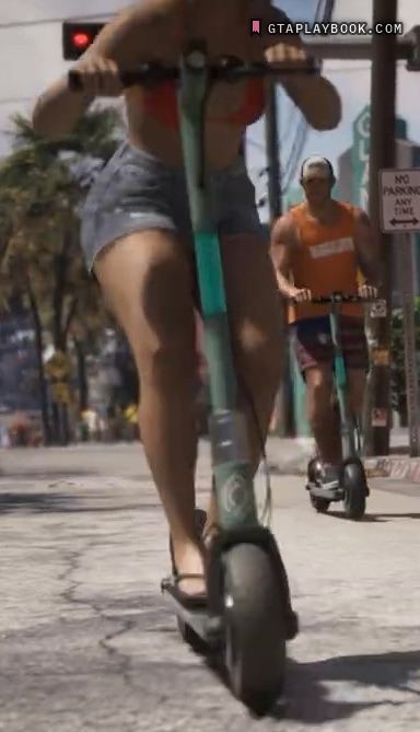 Mint-green electric scooter in GTA 6