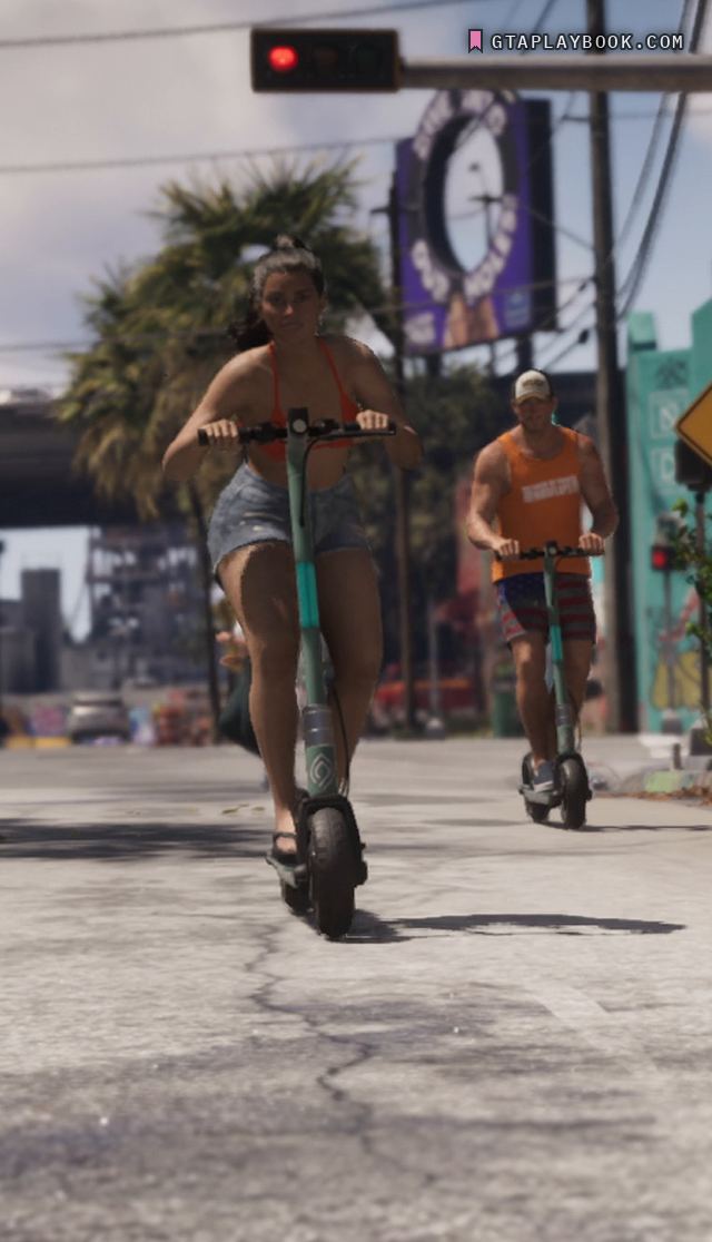 Mint-green electric scooter in GTA 6