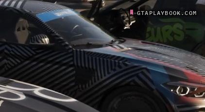 Tuner sedan with dazzle wrap in GTA 6