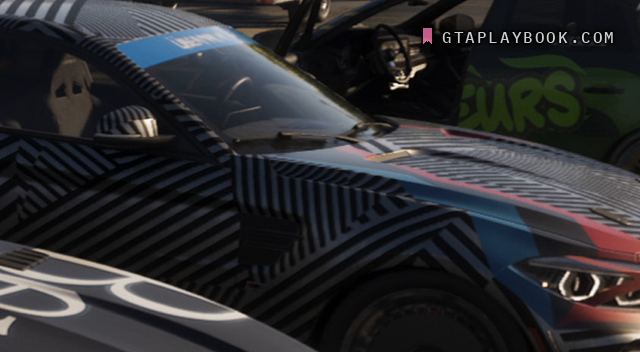 Tuner sedan with dazzle wrap in GTA 6