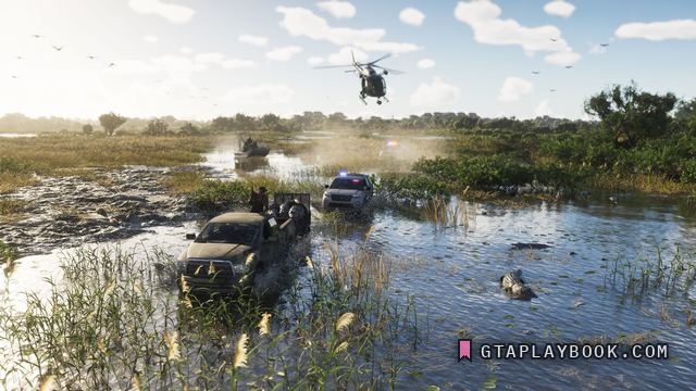 Grassrivers — Achtervolging door het moeras met terreinwagens in het water