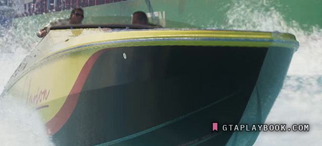 Yellow-decked offshore race boat in GTA 6
